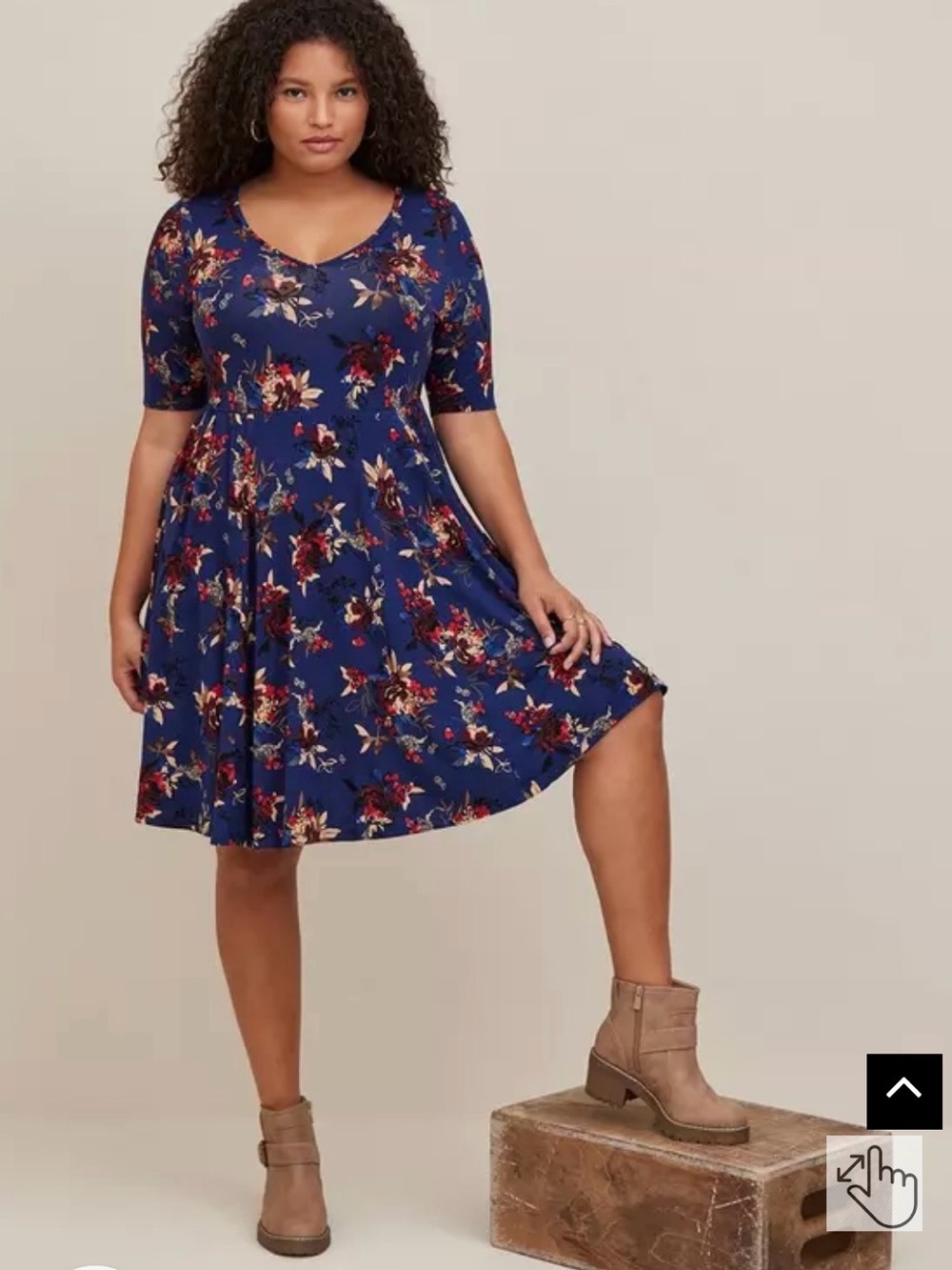 BNWT Torrid Navy Floral Challis Hookeye Mini Dress